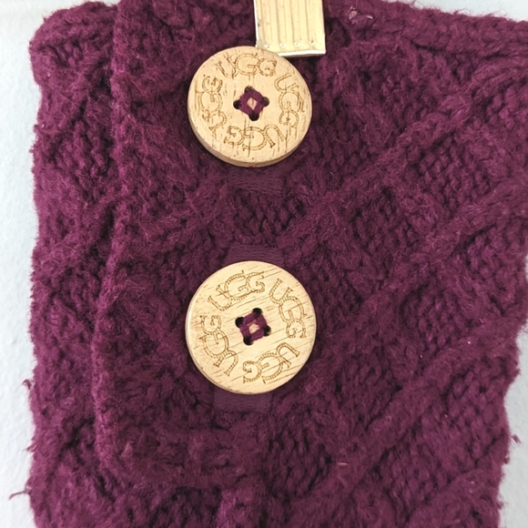 UGG Girls Purple Plum Lattice Cardy Knit Boots - Picture 10 of 14